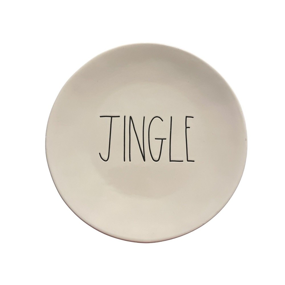 Rae Dunn Artisan Collection Magenta JINGLE Christmas Appetizer Dessert Plate